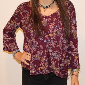 Purple Floral Blouse